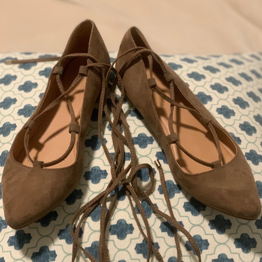 Ann Taylor Loft Lace Up Ballet Flat